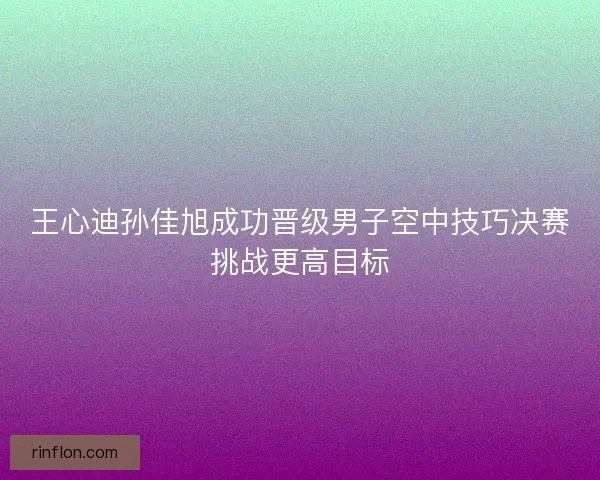 王心迪孙佳旭成功晋级男子空中技巧决赛挑战更高目标